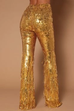 Fashion Nova Cher Sequin Pant - Gold
