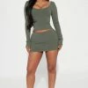 Fashion Nova Skirts & Skorts Melinna Snatched Micro Mini Skirt - Olive 2