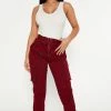 Fashion Nova Pocket Placement Cargo Pant - Burgundy Pants