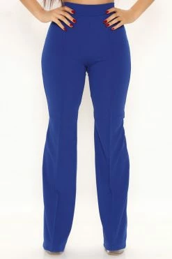 Fashion Nova Victoria High Waisted Dress Pants - Royal