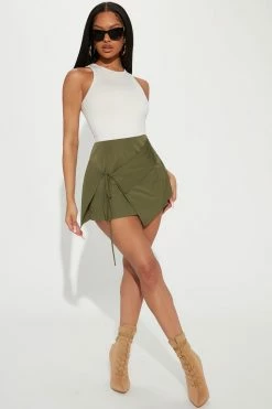 Fashion Nova Skirts & Skorts Just Like Heaven Low Slung Mini Skirt - Olive