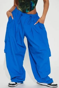 Fashion Nova Pants Hard Candy Parachute Pant - Royal