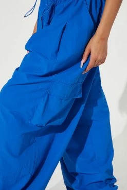 Fashion Nova Pants Hard Candy Parachute Pant - Royal