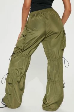 Fashion Nova Rush Rush Parachute Pant - Olive