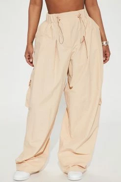 Fashion Nova Hard Candy Parachute Pant - Sand Pants