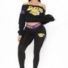 Fashion Nova Pants NBA Box Seats Lakers Sport Leggings - Black