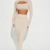 Fashion Nova Skirts & Skorts Makena Snatched Maxi Skirt - Cream