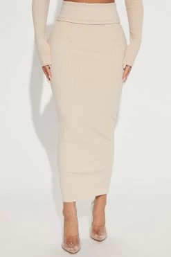 Fashion Nova Skirts & Skorts Makena Snatched Maxi Skirt - Cream