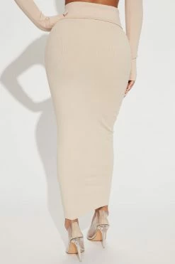 Fashion Nova Skirts & Skorts Makena Snatched Maxi Skirt - Cream