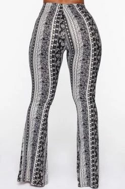 Fashion Nova Boho Me Closer Flare Pants - Black/combo
