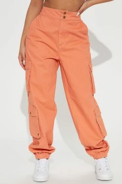 Fashion Nova Cider Cargo Jogger - Orange Pants