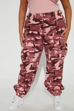 Fashion Nova Cadet Kim Oversized Camo Pants - Pink/combo