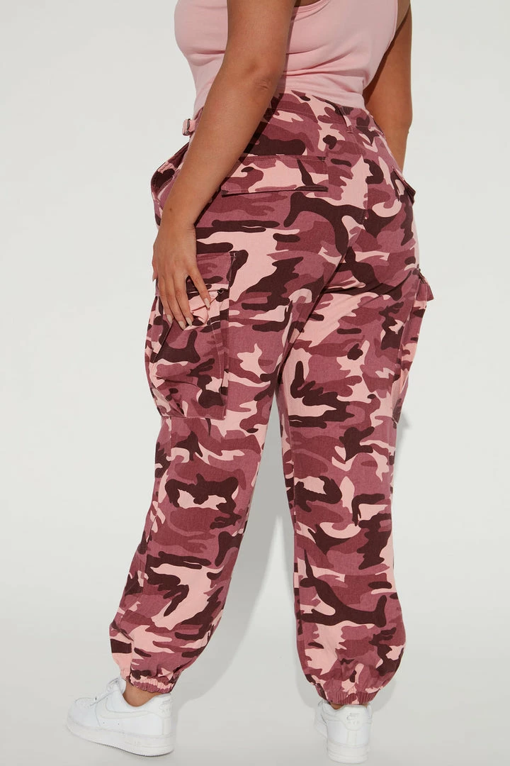 Fashion Nova Cadet Kim Oversized Camo Pants - Pink/combo