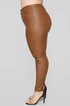 Fashion Nova Double Dare Faux Leather Pants - Camel