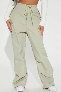 Fashion Nova Pants Cult Of Personality Parachute Pant - Sage