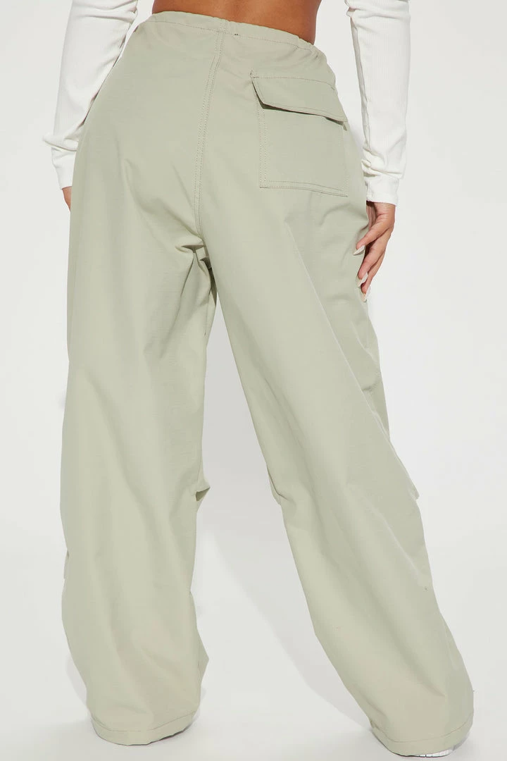 Brand new ๐ Fashion Nova Pants Cult Of Personality Parachute Pant - Sage ๐ 5 Fashion Nova Pants Cult Of Personality Parachute Pant - Sage
