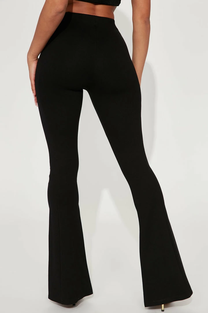 Fashion Nova Pants Lead The Way Slit Hem Pant - Black
