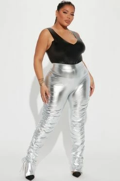 Promo π Fashion Nova Heat Wave Faux Leather Stacked Pants - Silver π 13 Fashion Nova Heat Wave Faux Leather Stacked Pants - Silver