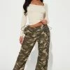 Fashion Nova Pants Double Take Camo Parachute Pant - Camouflage