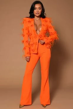 Fashion Nova Pants Poppy Flare Pant - Orange