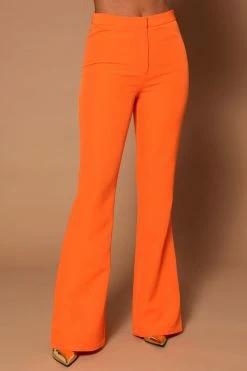 Fashion Nova Pants Poppy Flare Pant - Orange