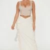 Fashion Nova Truth Or Dare Maxi Cargo Skirt - Cream Skirts & Skorts