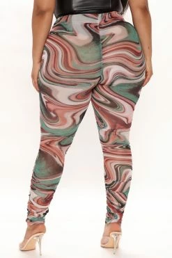 Fashion Nova Take Me Just Like That Ruched Leggings - Olive/combo