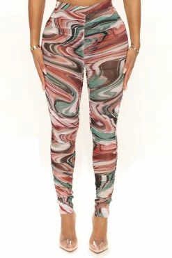 Fashion Nova Take Me Just Like That Ruched Leggings - Olive/combo