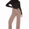 Fashion Nova Catch You Later Wide Leg Pants 35 - Rust/combo