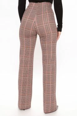 Fashion Nova Catch You Later Wide Leg Pants 35 - Rust/combo