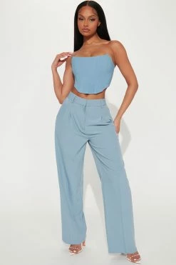 Fashion Nova Pants Play Hard Trouser Pant - Light Blue