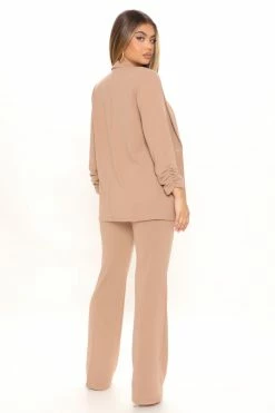 Fashion Nova Victoria High Waisted Dress Pants - Taupe