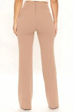 Fashion Nova Victoria High Waisted Dress Pants - Taupe