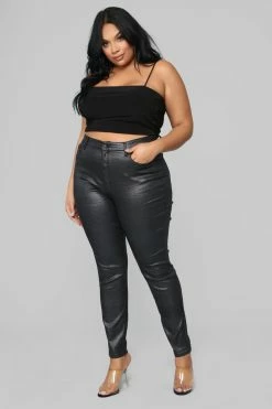 Fashion Nova Double Dare Faux Leather Pants - Black