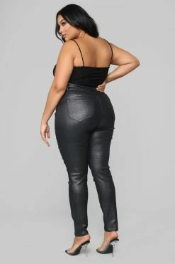 Fashion Nova Double Dare Faux Leather Pants - Black