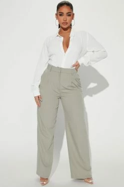 Fashion Nova Play Hard Trouser Pant - Grey Pants
