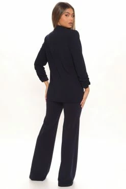 Fashion Nova Victoria High Waisted Dress Pants - Navy