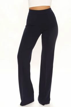 Fashion Nova Victoria High Waisted Dress Pants - Navy
