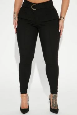 Fashion Nova Make It Work Skinny Pant - Black Pants