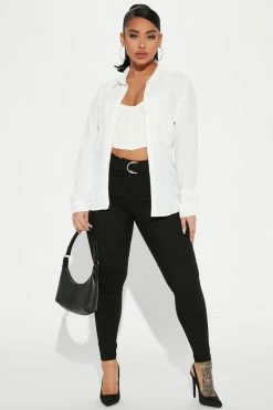 Fashion Nova Make It Work Skinny Pant - Black Pants