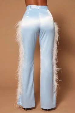 Fashion Nova Cassandra Feather Pant - Blue/combo