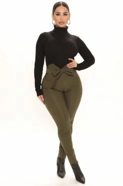 Fashion Nova Knot Your Girl Pants - Olive