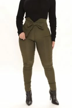 Fashion Nova Knot Your Girl Pants - Olive