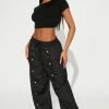Fashion Nova Sin City Snap Parachute Pant - Black