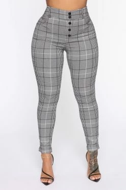 Fashion Nova I Know You Want It Plaid Pants - Black/White