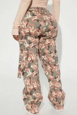 Fashion Nova Night Owl Camo Cargo Pant - Pink/combo Pants