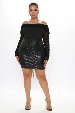 Fashion Nova Skirts & Skorts Lace You Up Mini Skirt - Black