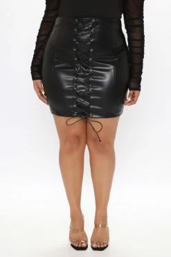 Fashion Nova Skirts & Skorts Lace You Up Mini Skirt - Black