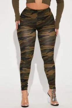 Fashion Nova Ride Or Die Camo Leggings - Olive/combo