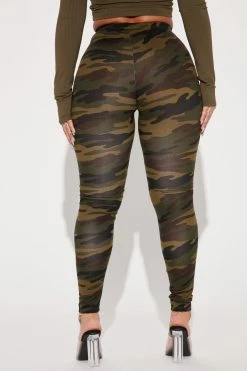 Fashion Nova Ride Or Die Camo Leggings - Olive/combo